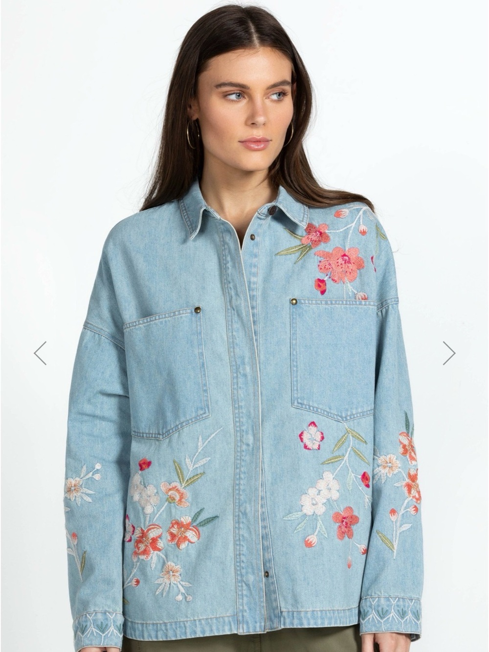 Johnny Was - Cherri Denim Pocket Overshirt - L